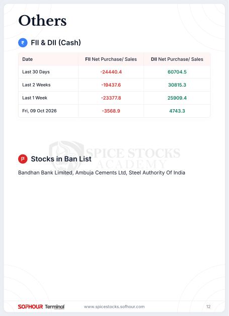 FII and DII activity page from the report